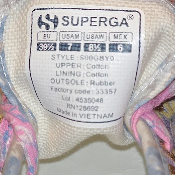 Superga LoveShackFancy Women's Pastel Sneakers Size 8.5 / 39.5 - Picture 6 of 11